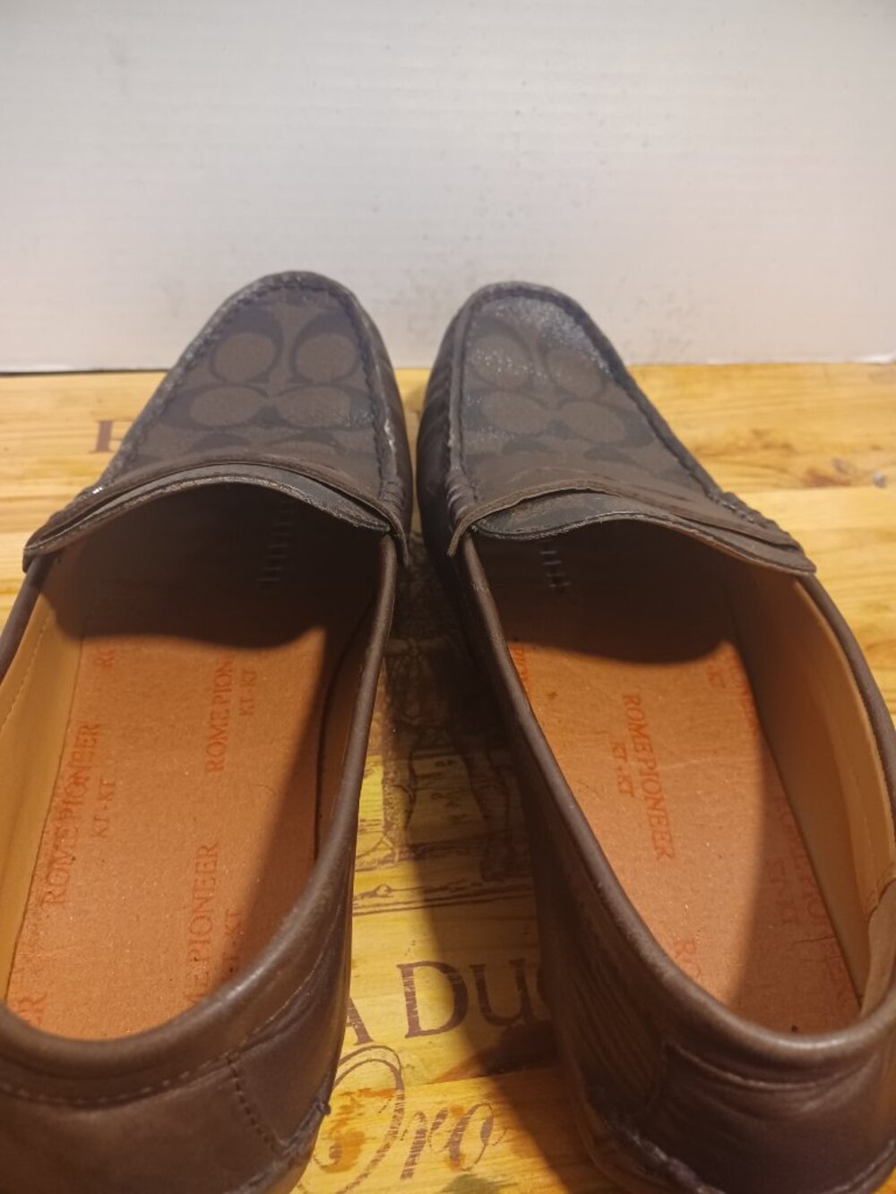 Coach Mott Driover Mahogany Signature PVC Loafer Shoes Mens Size 8D - Picture 6 of 7